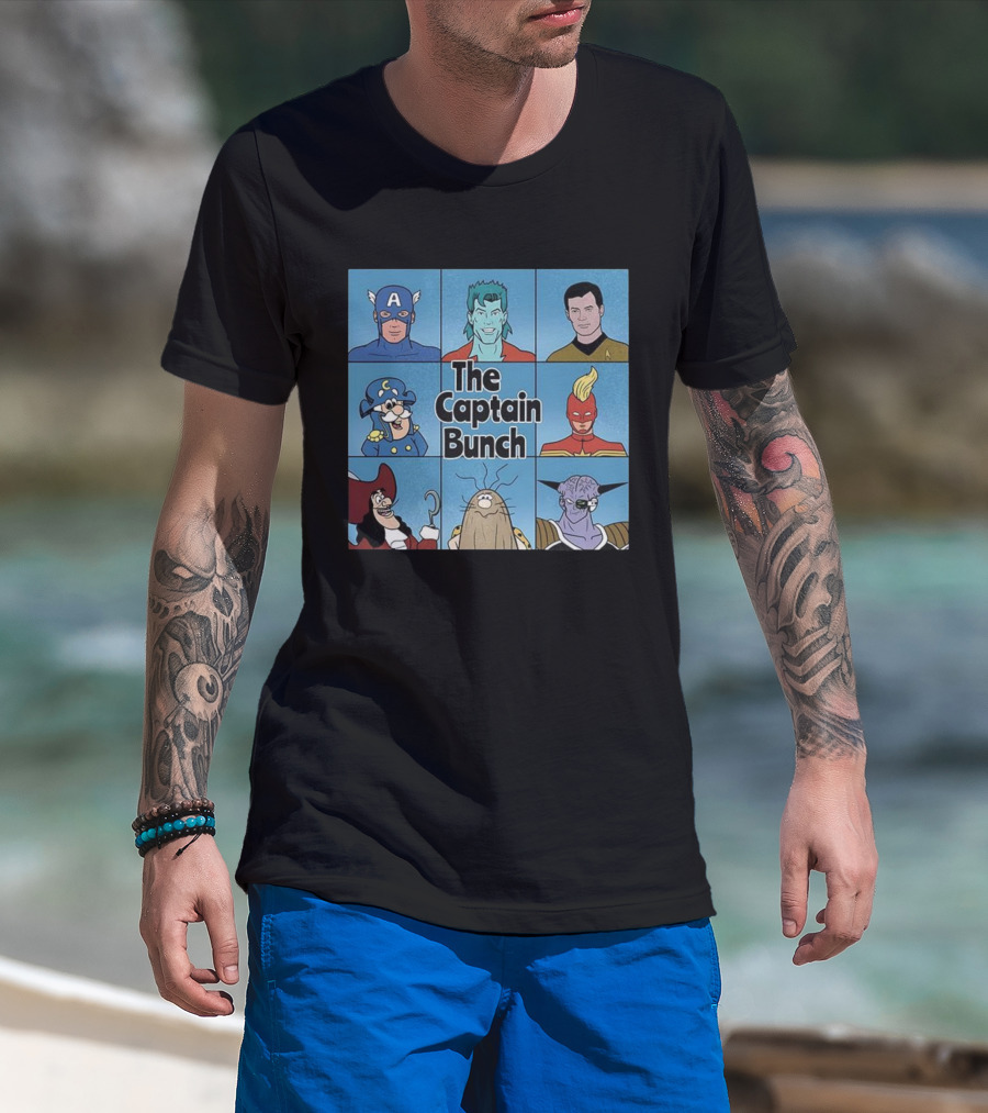 The Captain Bunch The Brady Bunch Cartoon Characters Inspired Design T-Shirt