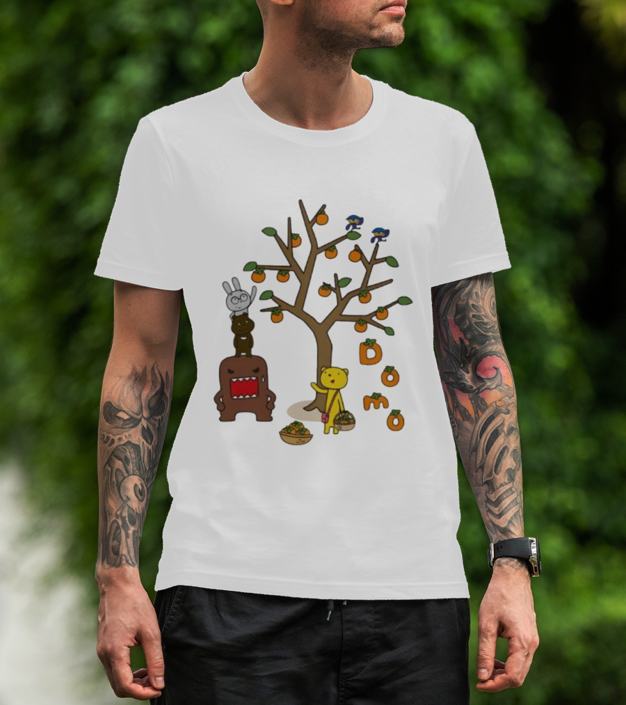 Domo Fall Harvest With Cartoon Characters And Persimmons T-Shirt