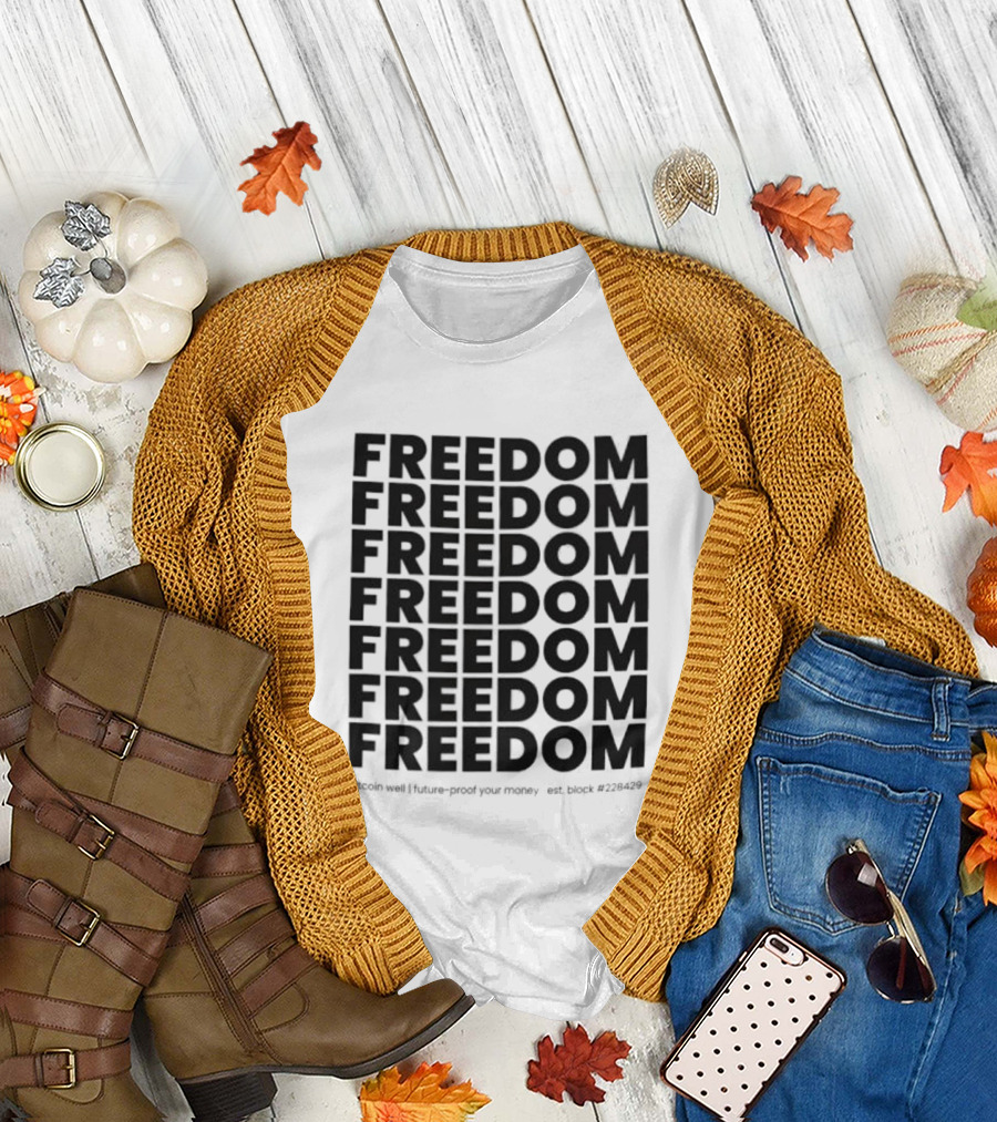 FREEDOM Bitcoin Future-Proof Your Money Est Block 228429 T-Shirt