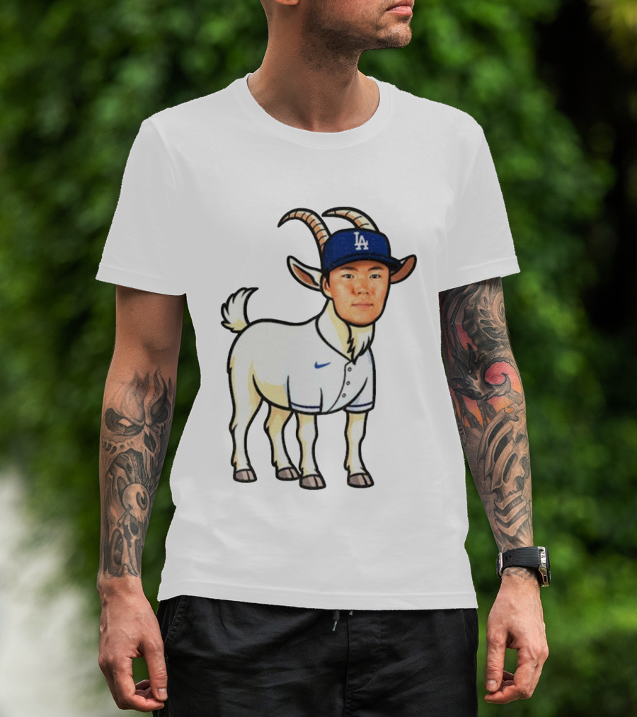 Los Angeles Dodgers Yoshinobu Yamamoto Goat MVP LA Cap T-Shirt
