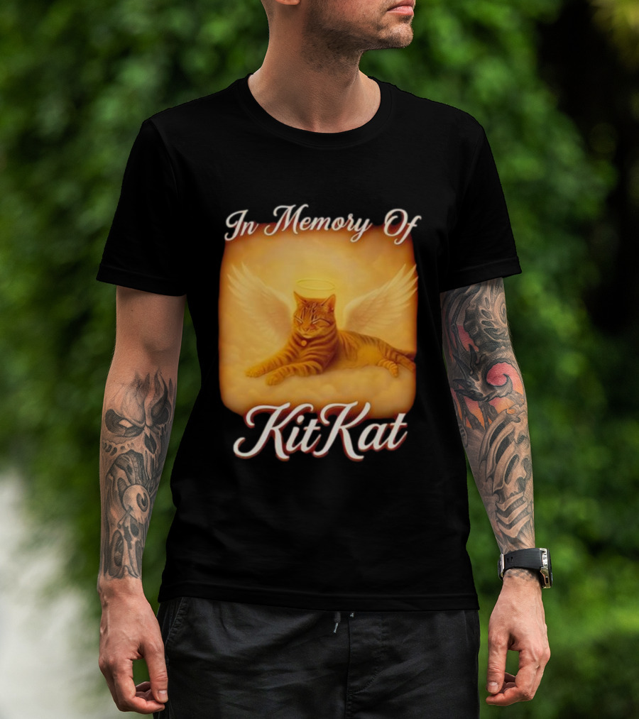 In Memory Of Kit Kat Angel Wings Halo Pet Cat Memorial T-Shirt