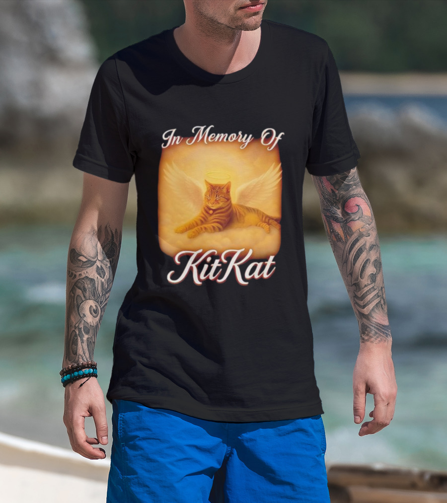 In Memory Of Kit Kat Angel Wings Halo Pet Cat Memorial T-Shirt