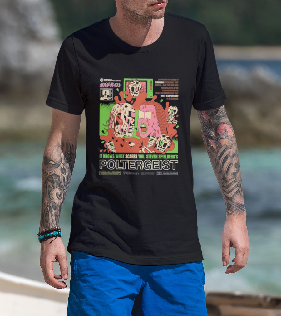 Poltergeist It Knows What Scares You Steven Spielberg’s Skull Art T-Shirt