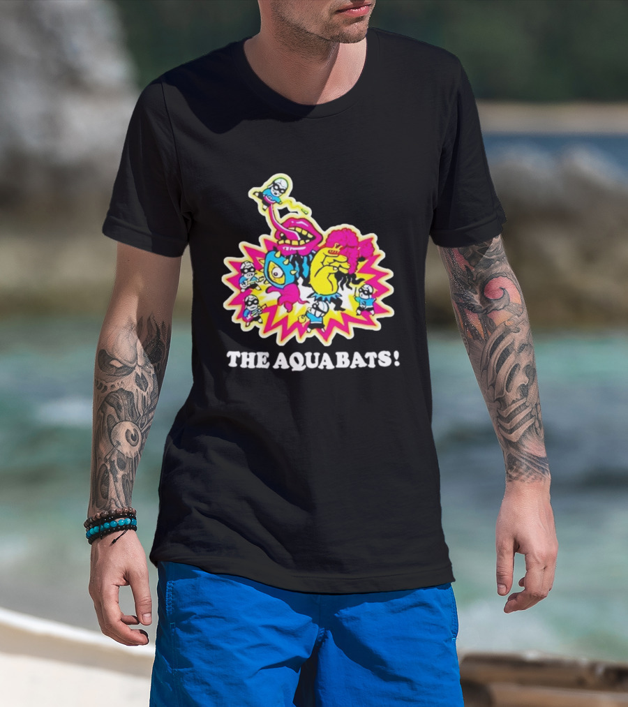 The Aquabats Cartoon Explosion Versus Battle Scene T-Shirt