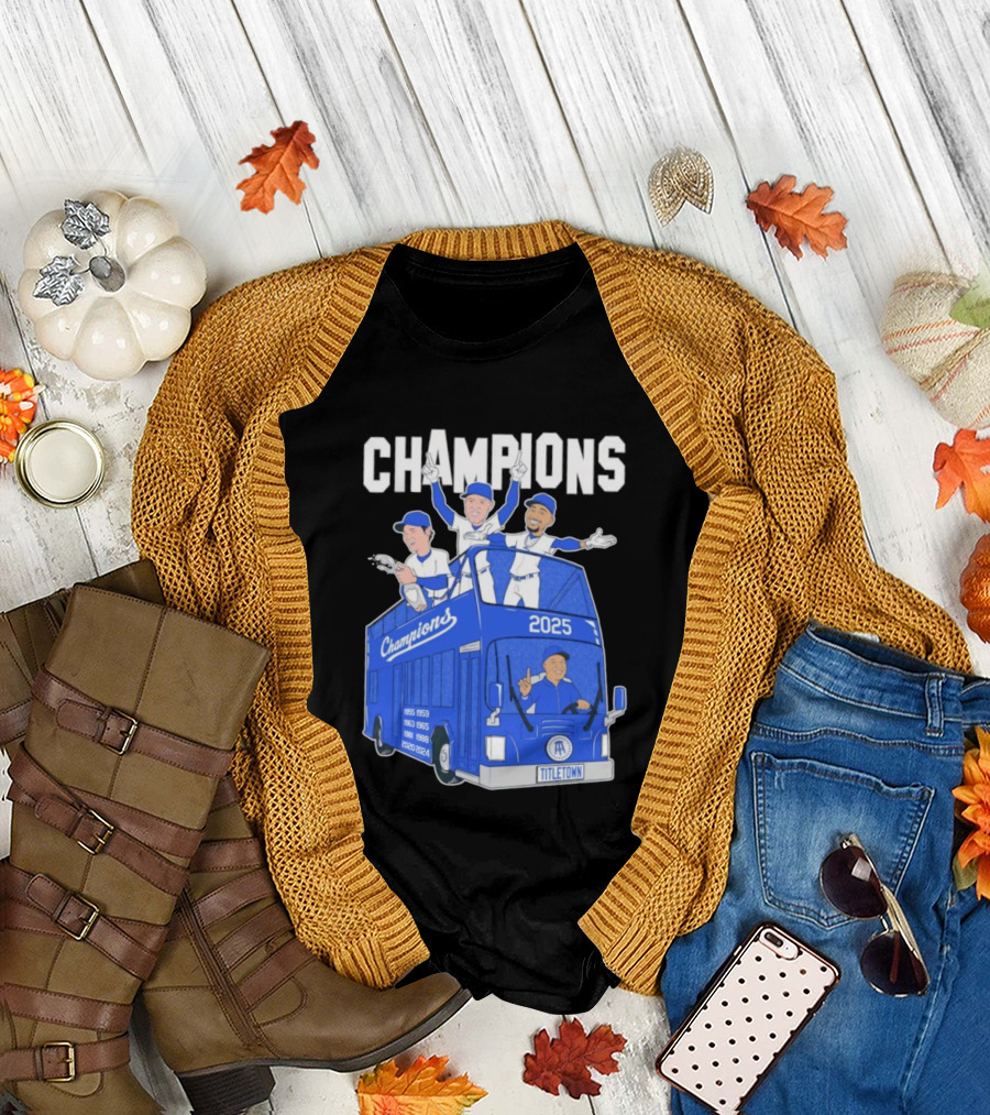 Los Angeles Dodgers Champions 2025 Yoshinobu Yamamoto Shohei Ohtani Mookie Betts Titletown T-Shirt