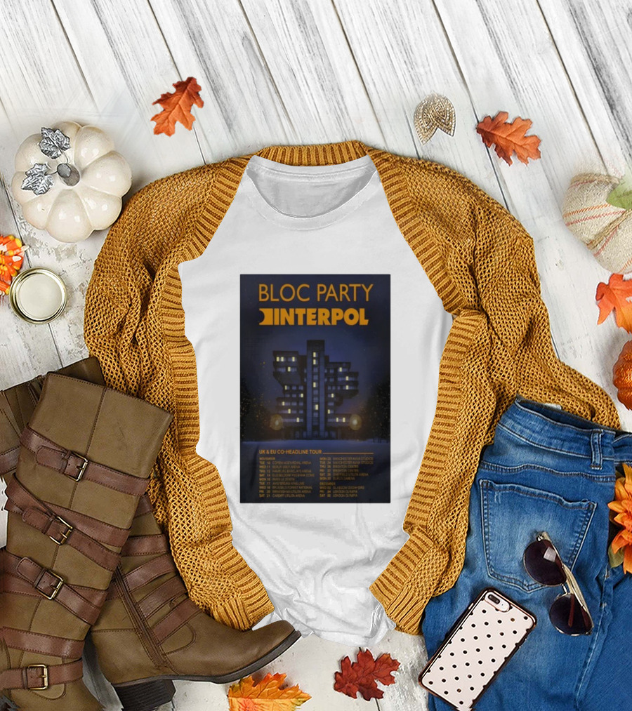 Bloc Party Interpol UK EU Co-Headline Tour November 2026 T-Shirt