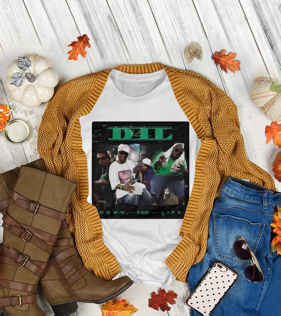 D4L Down for Life Album Cover Crew with Money and Bling T-Shirt