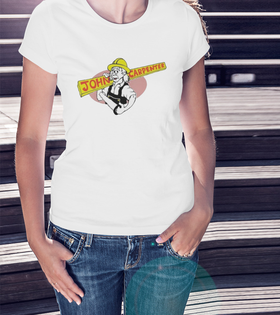 John Carpenter Worker Yellow Hard Hat Saw T-Shirt