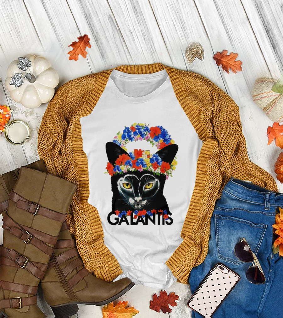 Midsommer Galantis Cat Floral Festival Headpiece T-Shirt