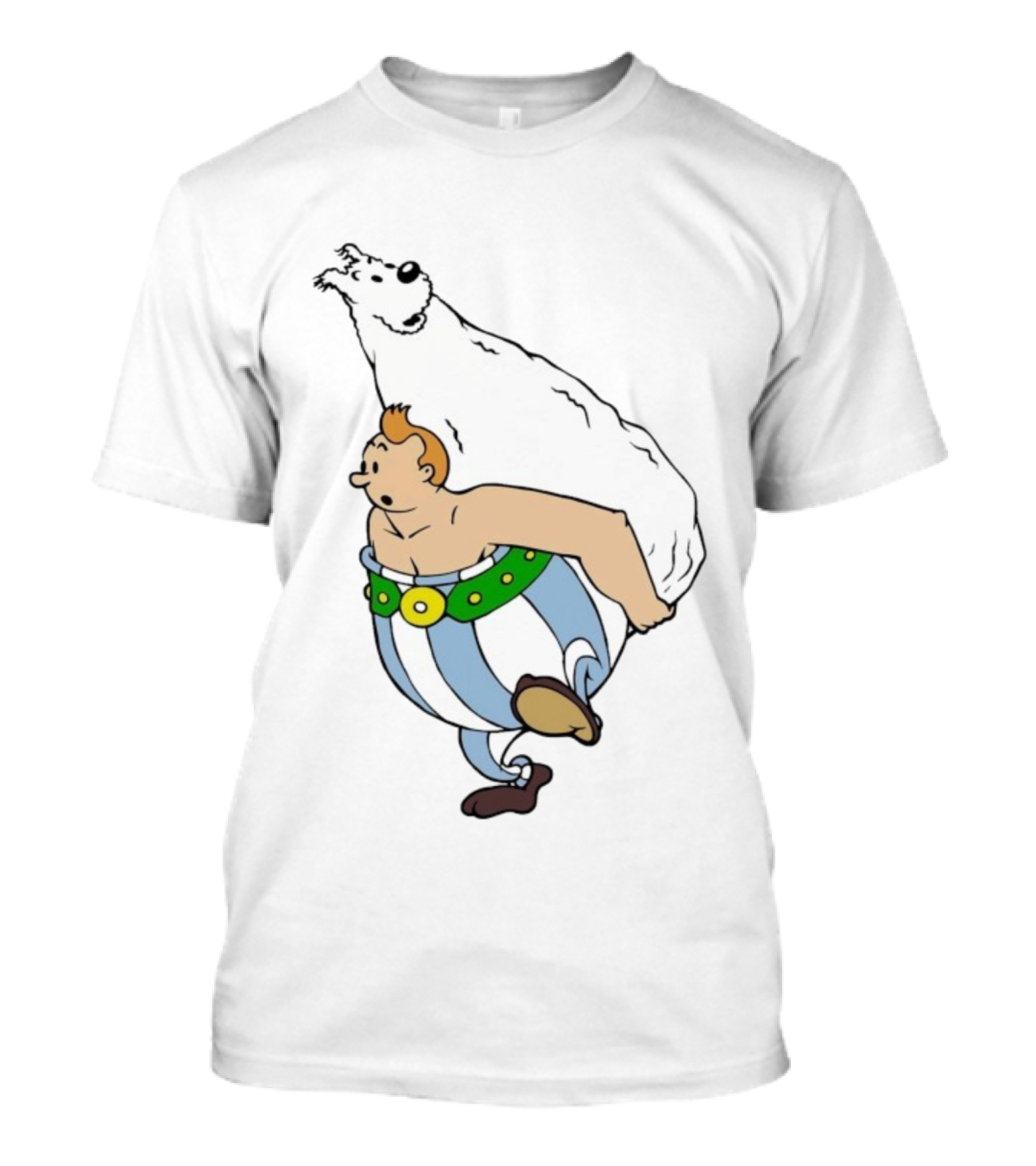 Obelix X Tintin Crossover With Obeltin Imagery T-Shirt