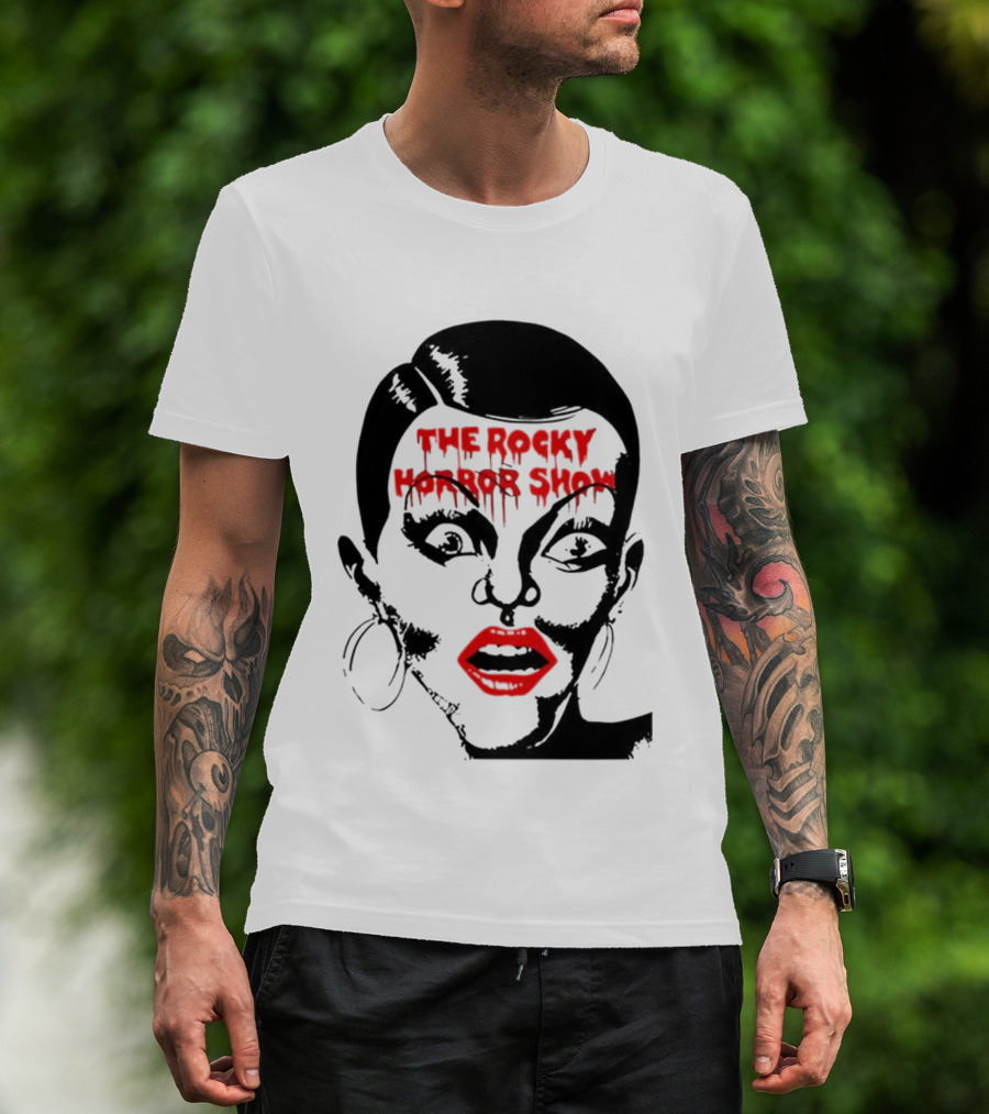 The Rocky Horror Show Dripping Text Vintage 70s Red Lips Graphic T-Shirt