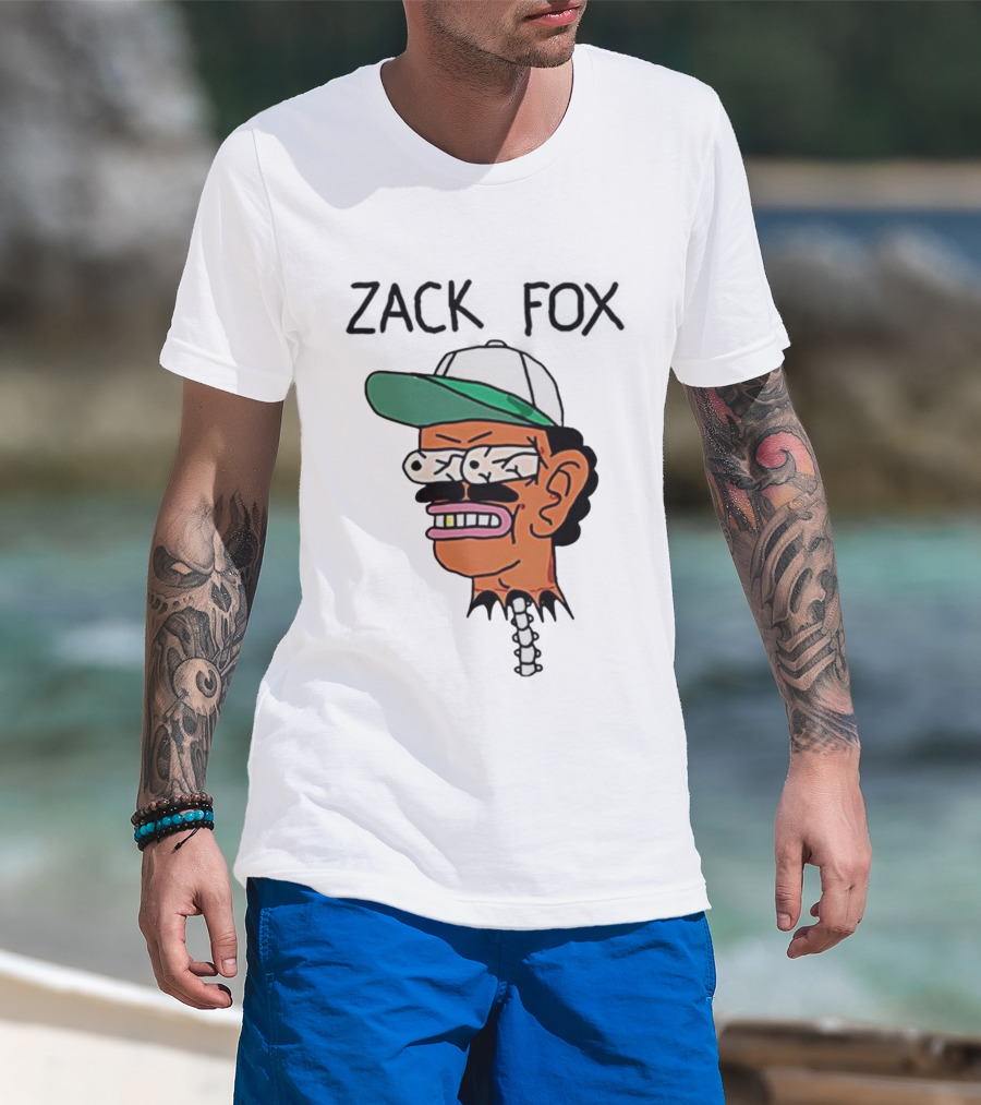 Zack Fox Bug-Eyed Head With Cap And Spinal Detail T-Shirt