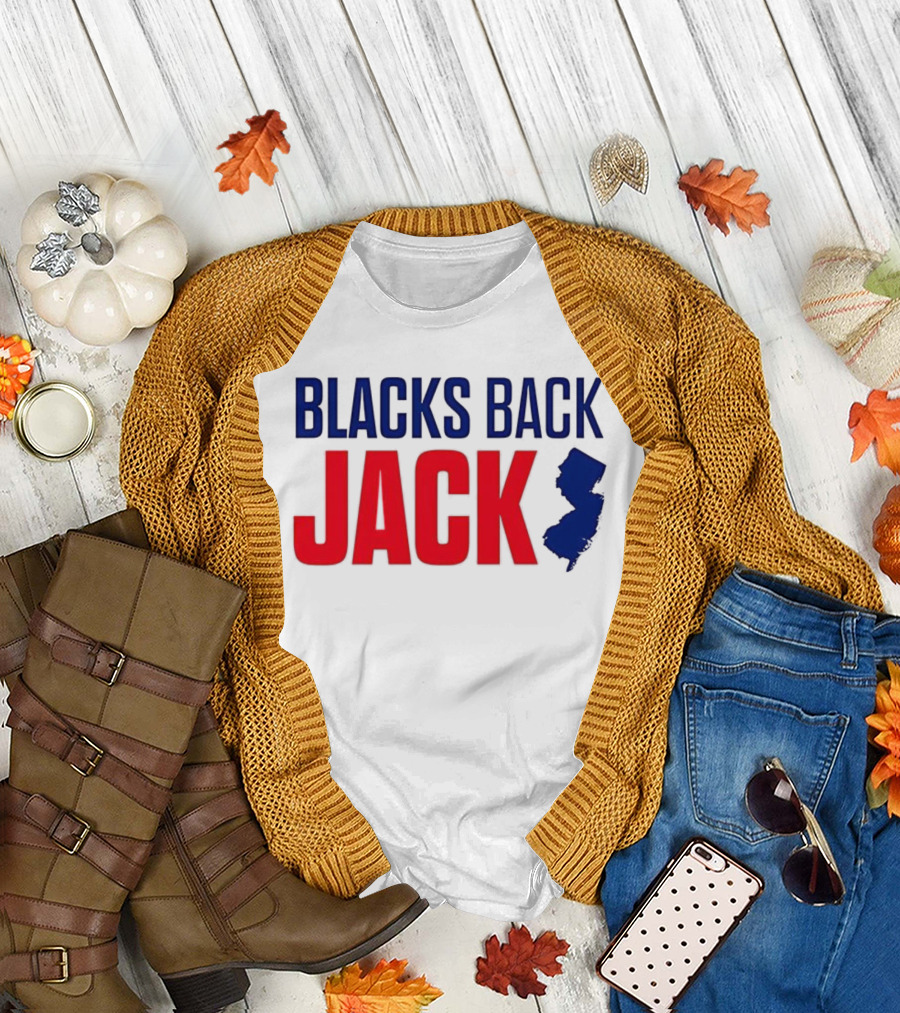 Blacks Back Jack New Jersey Map Support T-Shirt