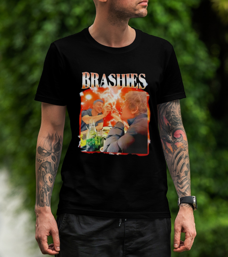 Brashies Two Man Eating With Chopsticks T-Shirt