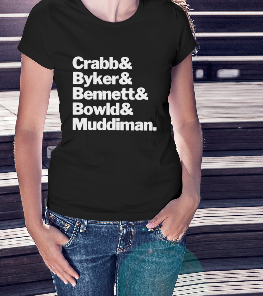 Crabb Byker Bennett Bowld Muddiman Iconic Names List T-Shirt