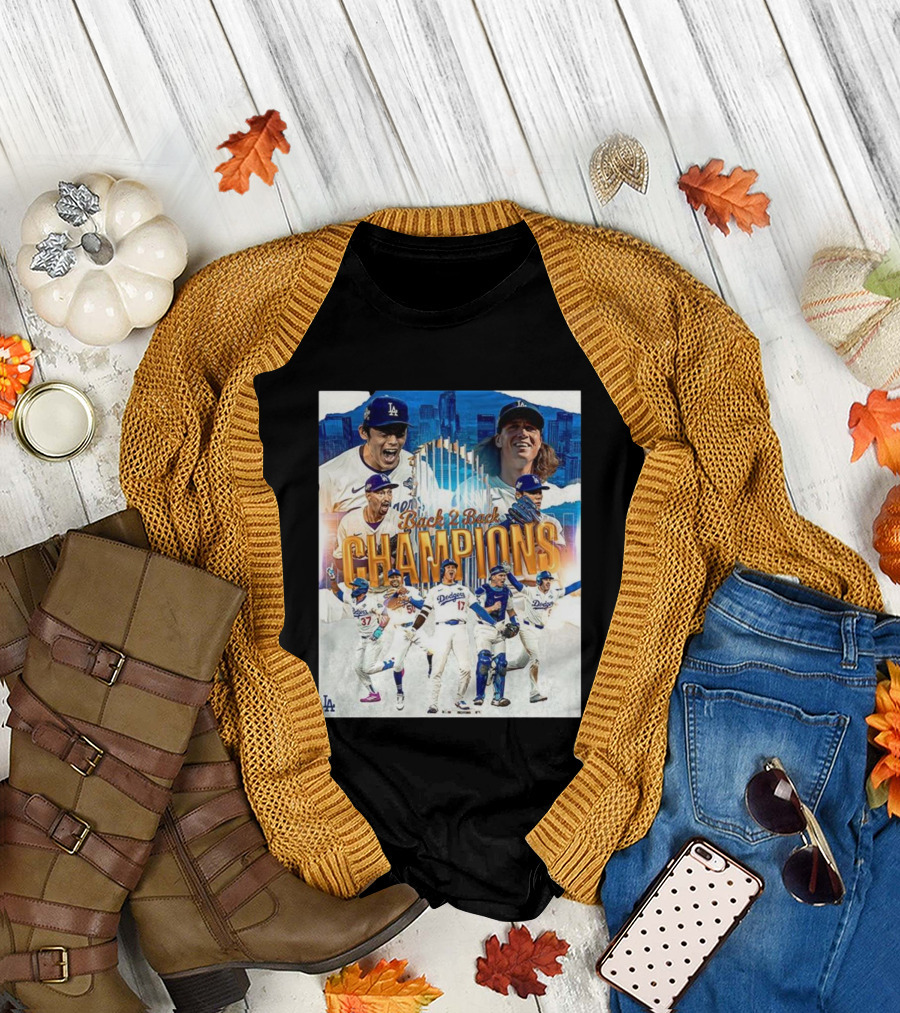 Back 2 Back Champions Los Angeles Dodgers 2025 Celebration T-Shirt