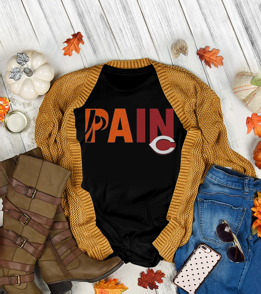 PAIN Cincinnati Reds Chicago Bears Collaboration T-Shirt