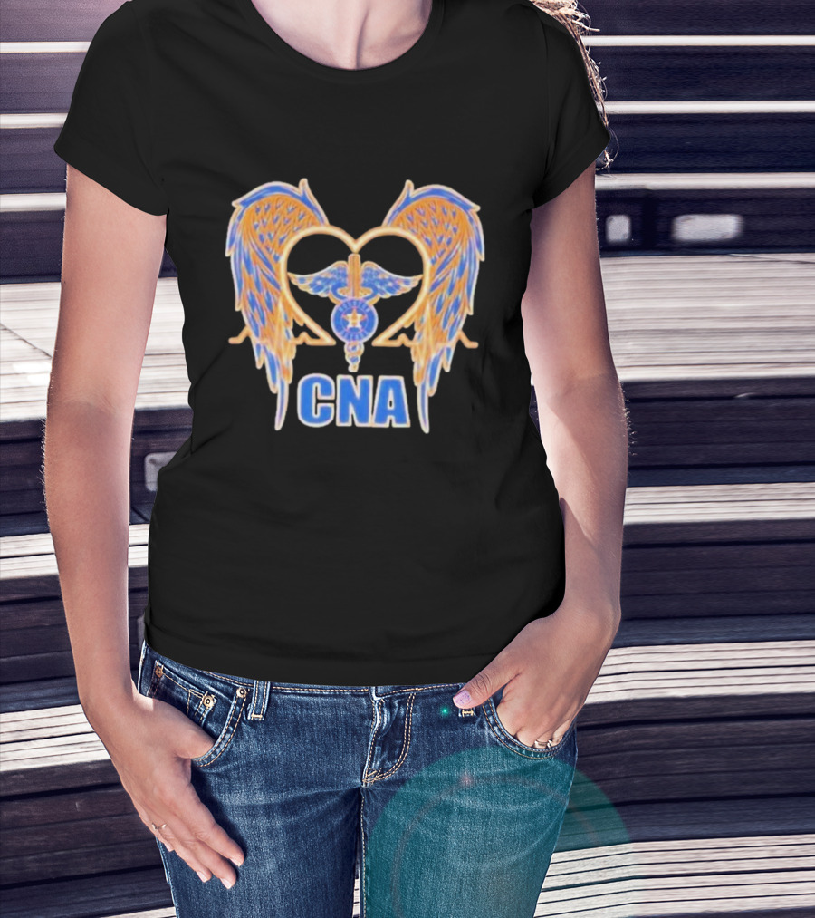 Houston Astros Wings Heart CNA Orange Blue T-Shirt