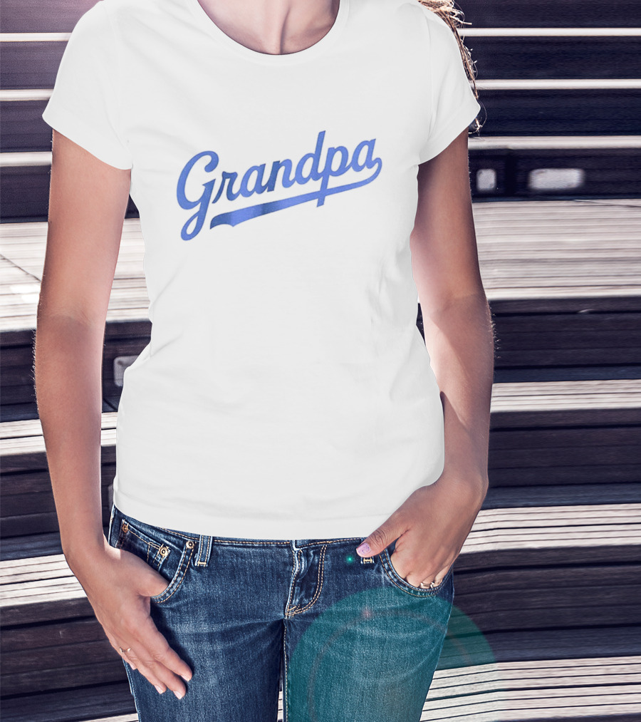 LA Dodgers Baseball Grandpa Styled Text T-Shirt