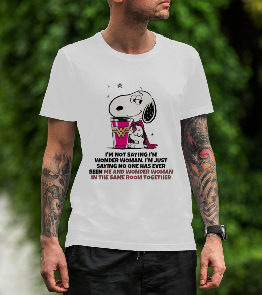 Snoopy And Wonder Woman Never Seen In The Same Room Together T-Shirt