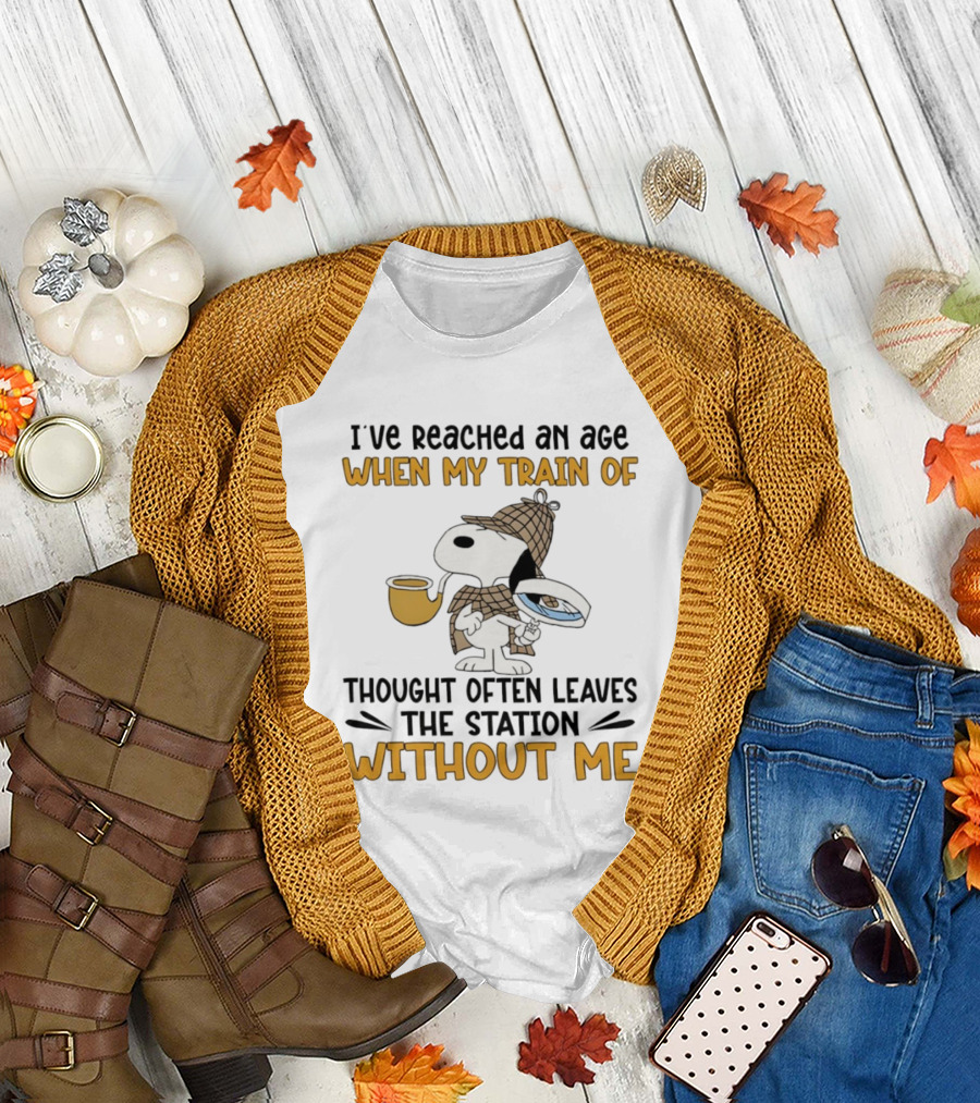 Snoopy Detective I’ve Reached an Age When My Train of Thought Often Leaves the Station Without Me T-Shirt