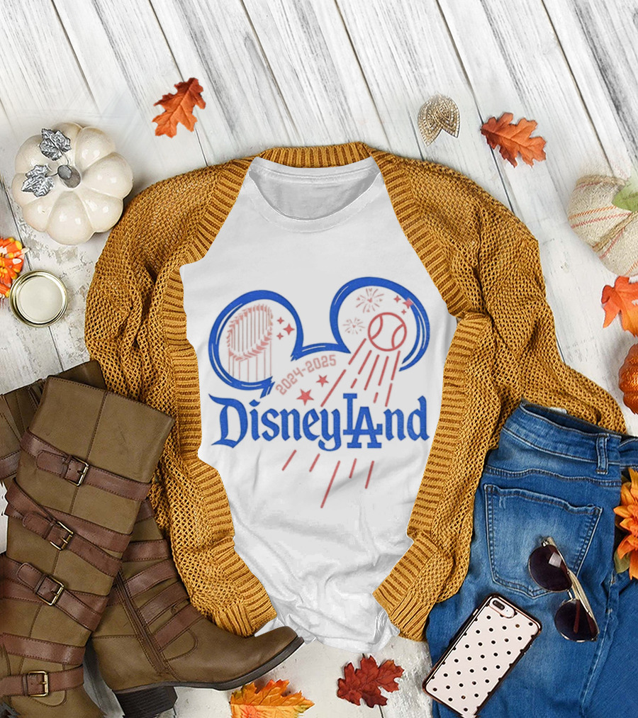 Disneyland Los Angeles Dodgers Baseball Champions Back 2 Back 2024-2025 T-Shirt