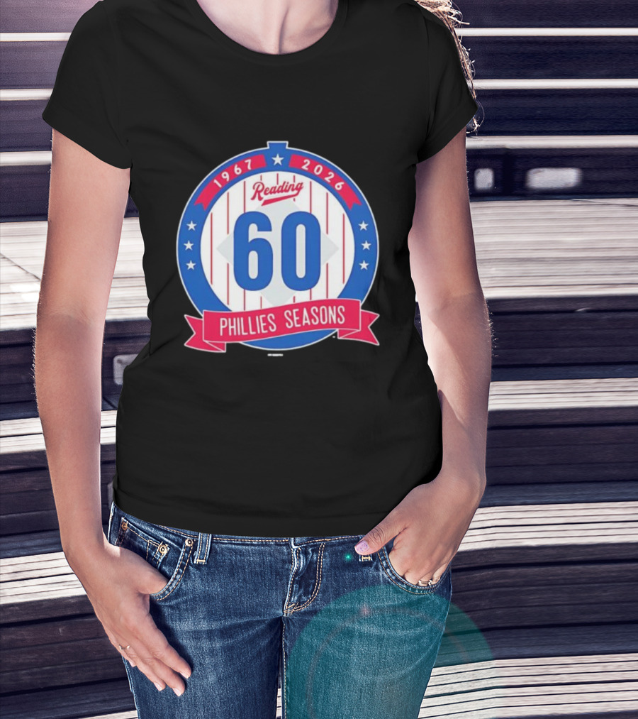 Reading Phillies 60th Anniversary 1967-2026 Phillies Seasons T-Shirt