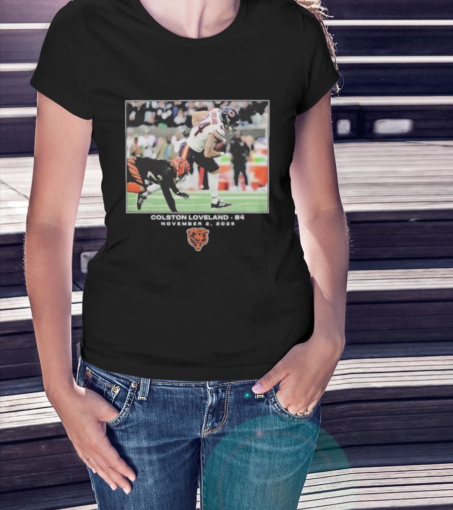 Colston Loveland #84 Chicago Bears NFL Week 8 November 2 2025 T-Shirt