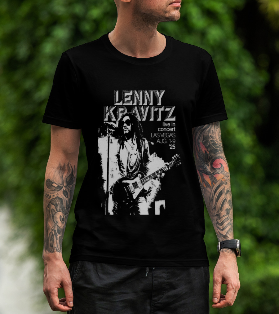Lenny Kravitz Live In Concert Las Vegas Aug 10 2025 Tour T-Shirt