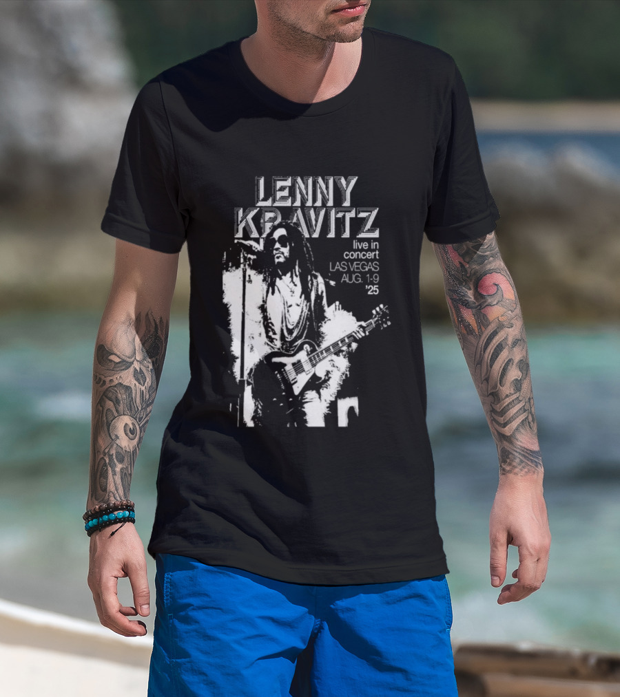 Lenny Kravitz Live In Concert Las Vegas Aug 10 2025 Tour T-Shirt