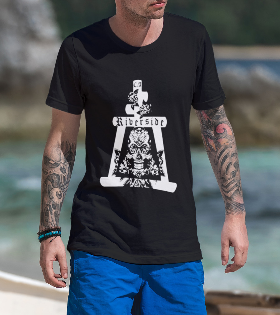 Riverside California Mission Inn Bell Skull Design T-Shirt