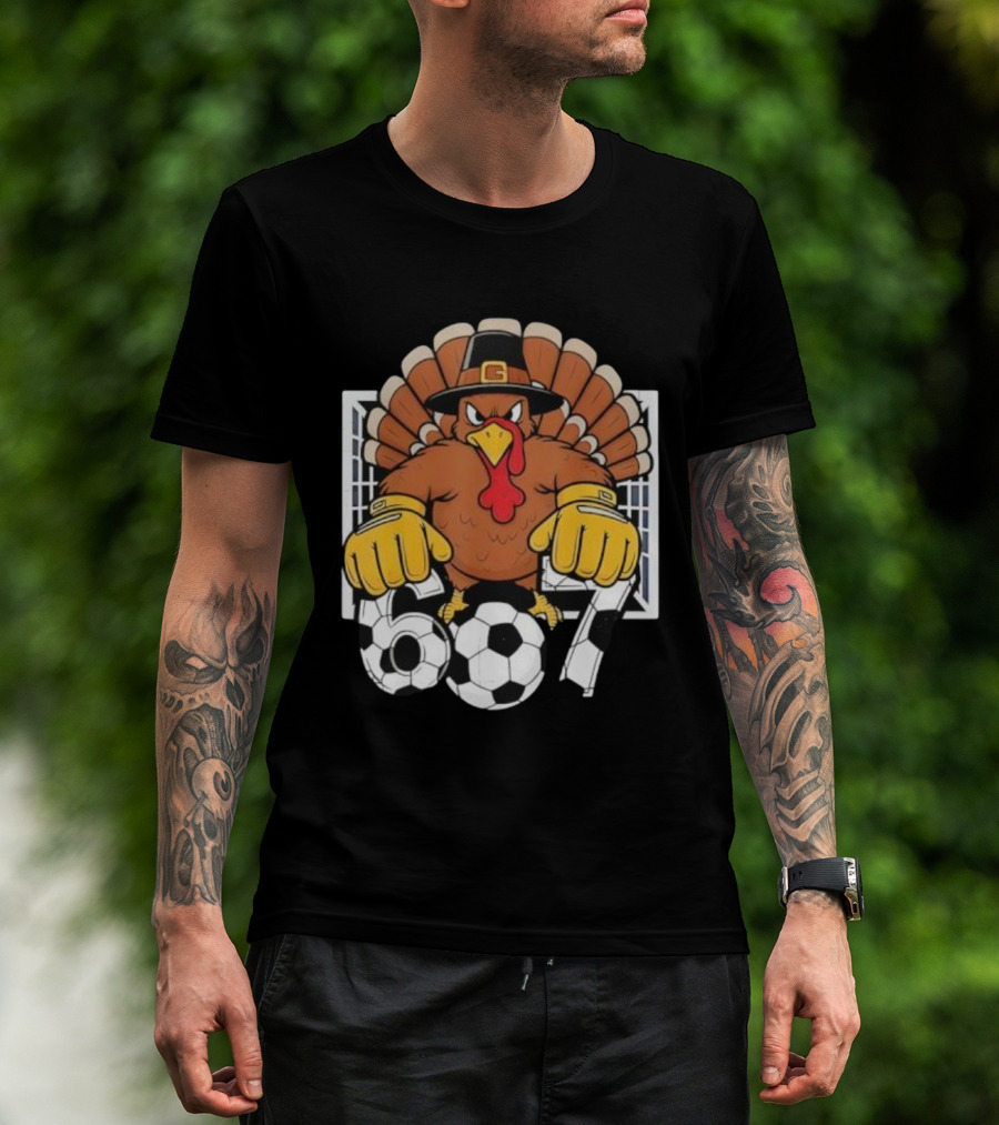 Turkey Soccer Goalie 67 Six Seven Boys Thanksgiving T-Shirt