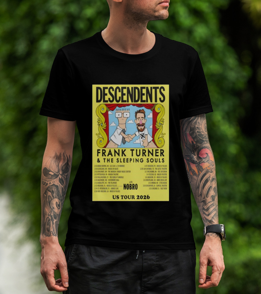 Descendents Frank Turner & The Sleeping Souls NOBRO US Tour 2026 With Concert Dates T-Shirt