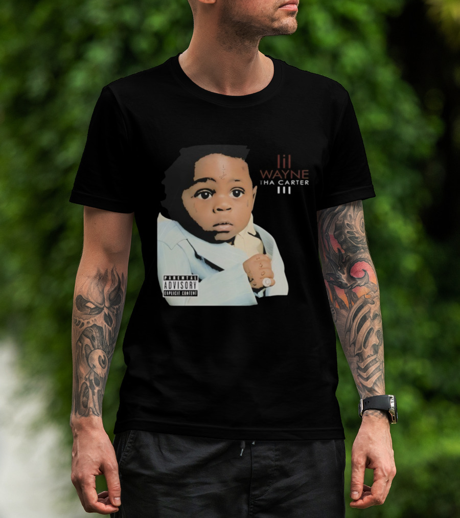 Lil Wayne Tha Carter III Album Cover Baby With Parental Advisory Explicit Content T-Shirt