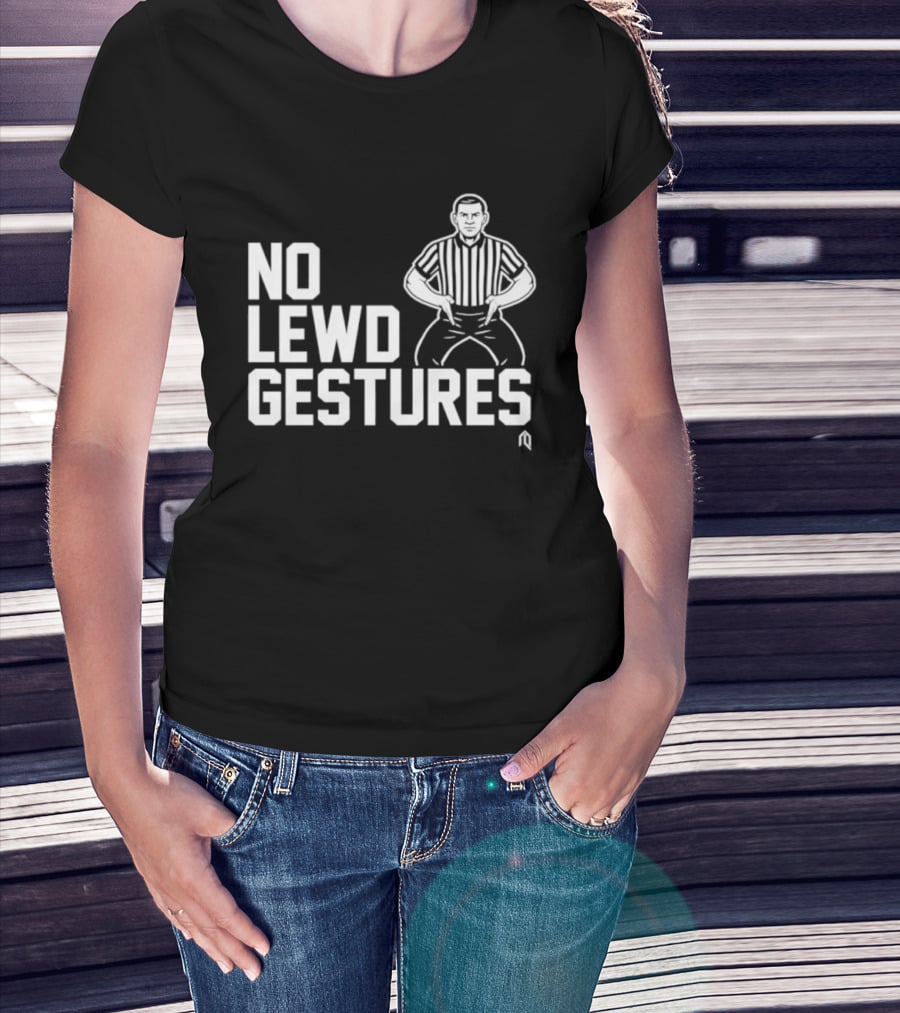 No Lewd Gestures Referee Striped Pose T-Shirt