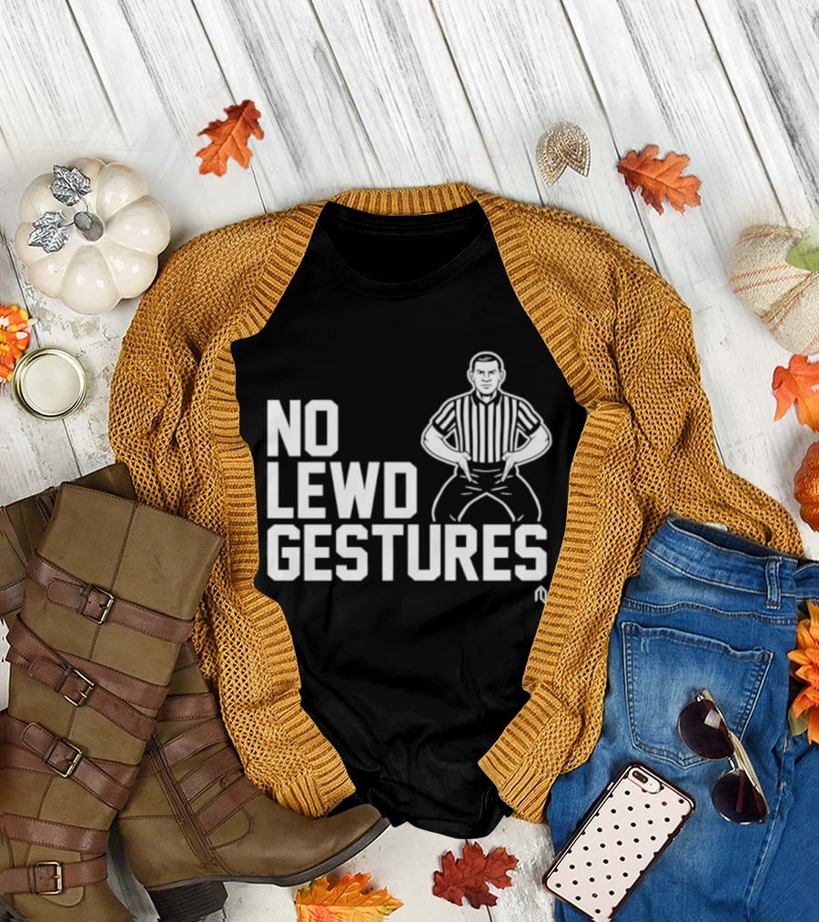 No Lewd Gestures Referee Striped Pose T-Shirt