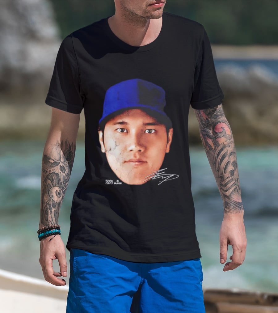 Shohei Ohtani Los Angeles Vintage Head Signature T-Shirt