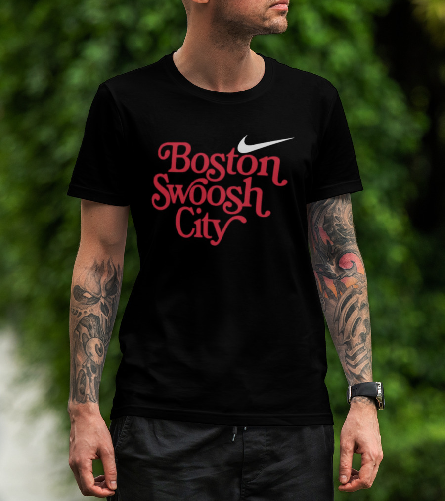 Boston Swoosh City Sportswear Iconic Nike Style T-Shirt