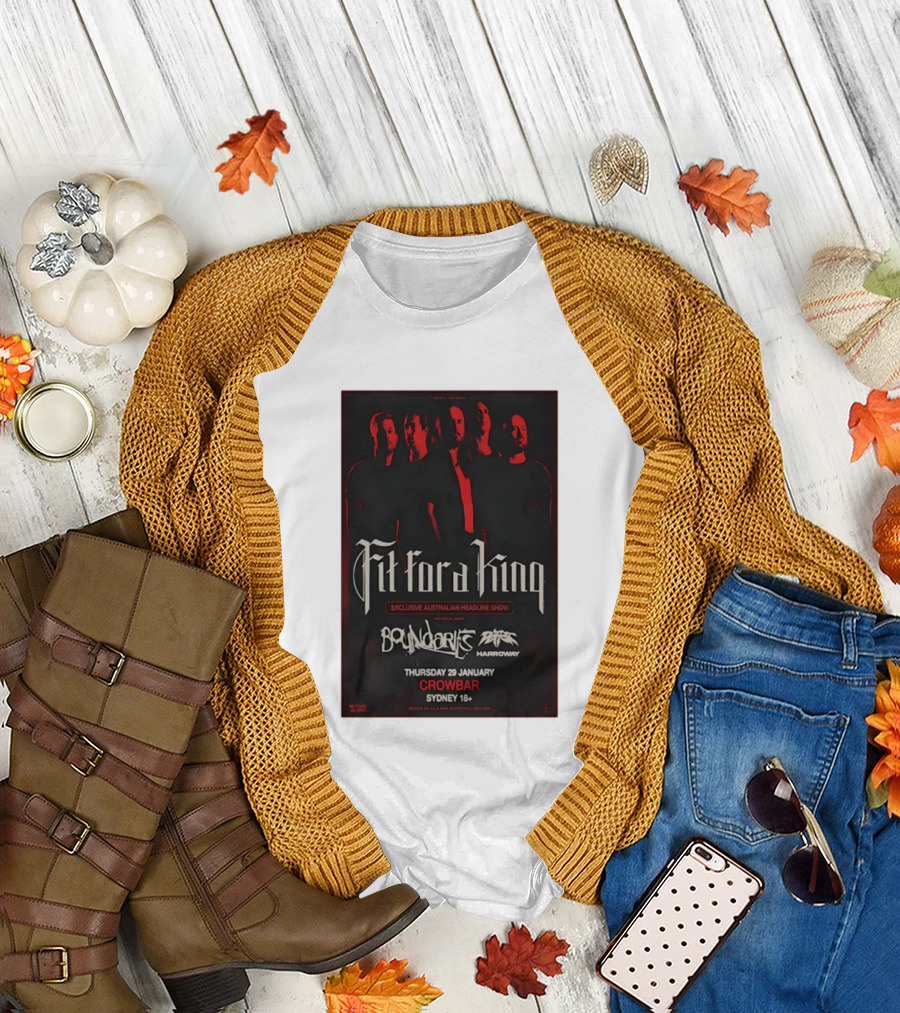 Fit For A King Exclusive Australian Headline Show Boundaries Thursday 29 January Crowbar Sydney 18+ T-Shirt