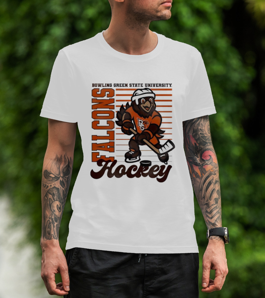 Bowling Green Falcons Freddy Falcon Hockey BG Mascot T-Shirt