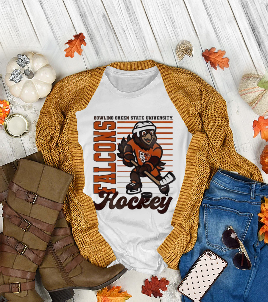 Bowling Green Falcons Freddy Falcon Hockey BG Mascot T-Shirt