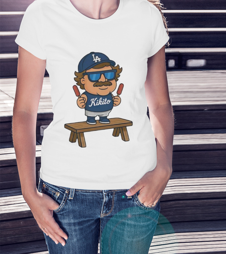 Kikito Popsicles LA Cap Character With Sunglasses And Mustache T-Shirt
