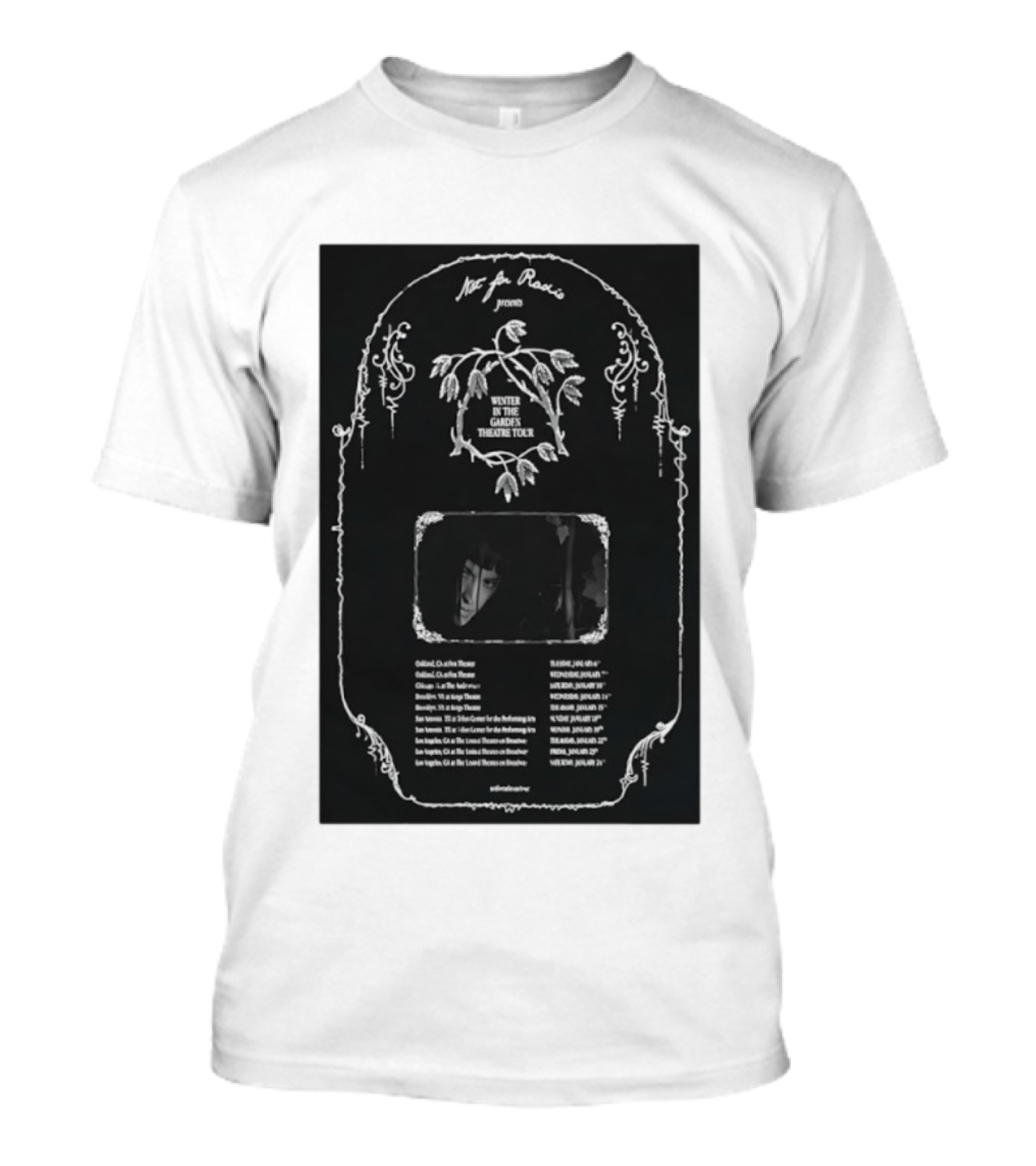 Not For Radio Presents Winter In The Garden Theatre Tour 2026 Oakland Chicago Brooklyn New York Los Angeles T-Shirt