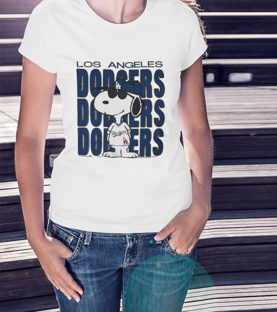 Snoopy Los Angeles Dodgers Jersey Vintage Style T-Shirt