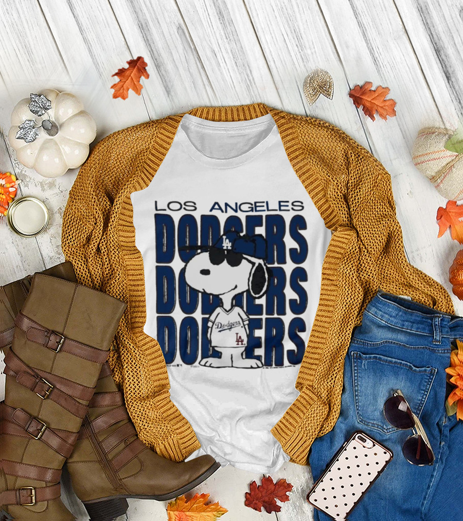 Snoopy Los Angeles Dodgers Jersey Vintage Style T-Shirt