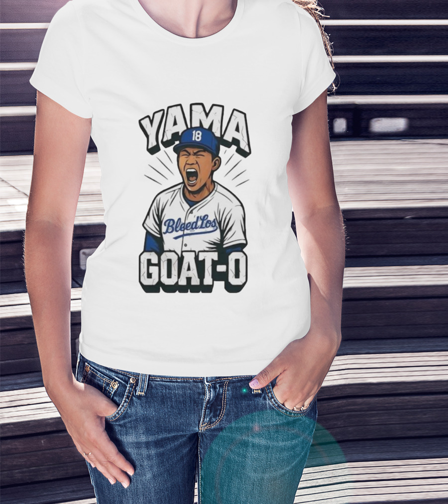 Yama 18 Bleed Los Goat-O Baseball Player T-Shirt