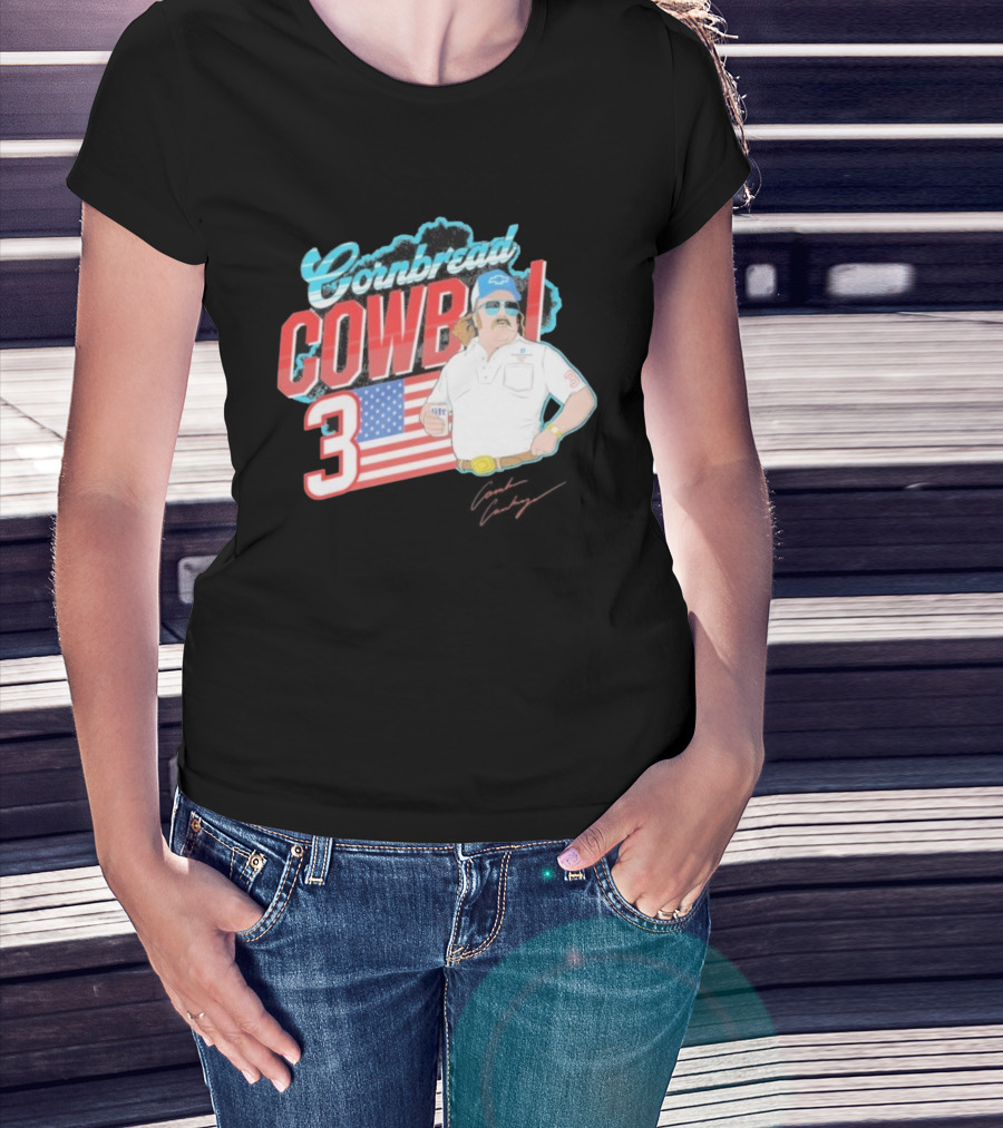 Cornbread Cowboi American Flag 3 Racing Fan T-Shirt