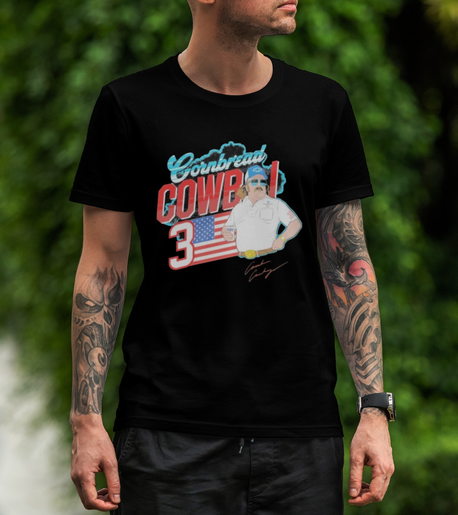 Cornbread Cowboi American Flag 3 Racing Fan T-Shirt