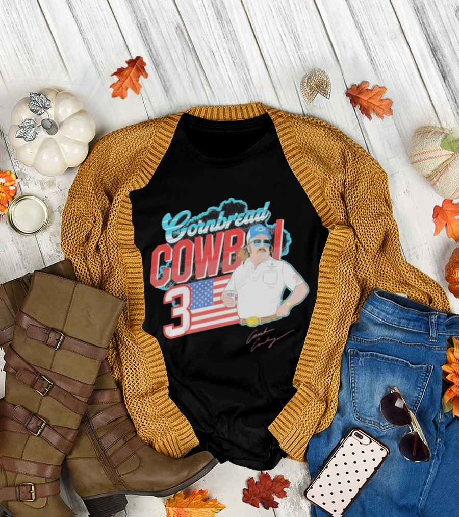 Cornbread Cowboi American Flag 3 Racing Fan T-Shirt