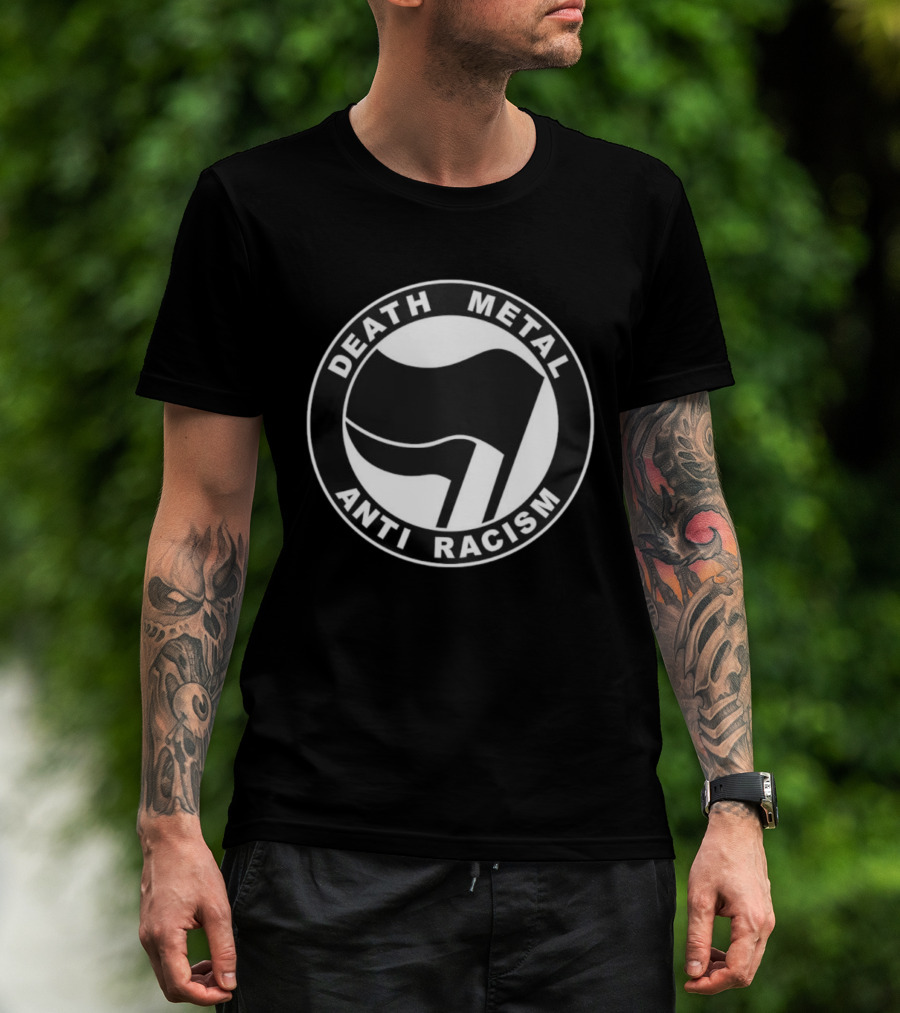 Death Metal Anti Racism Anti Fascist Action Antifa Flag Symbol T-Shirt